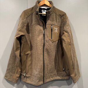 NRA 2X Brown Eagle Logo Soft Shell Lined Jacket Men